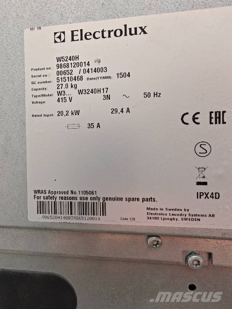 ELECTROLUX W5240H Salle de traite
