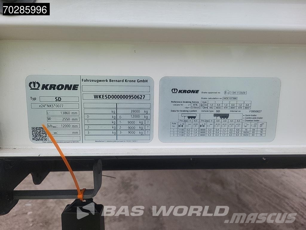 Krone SD Hardwood Lift Axle Semirimorchi tautliner