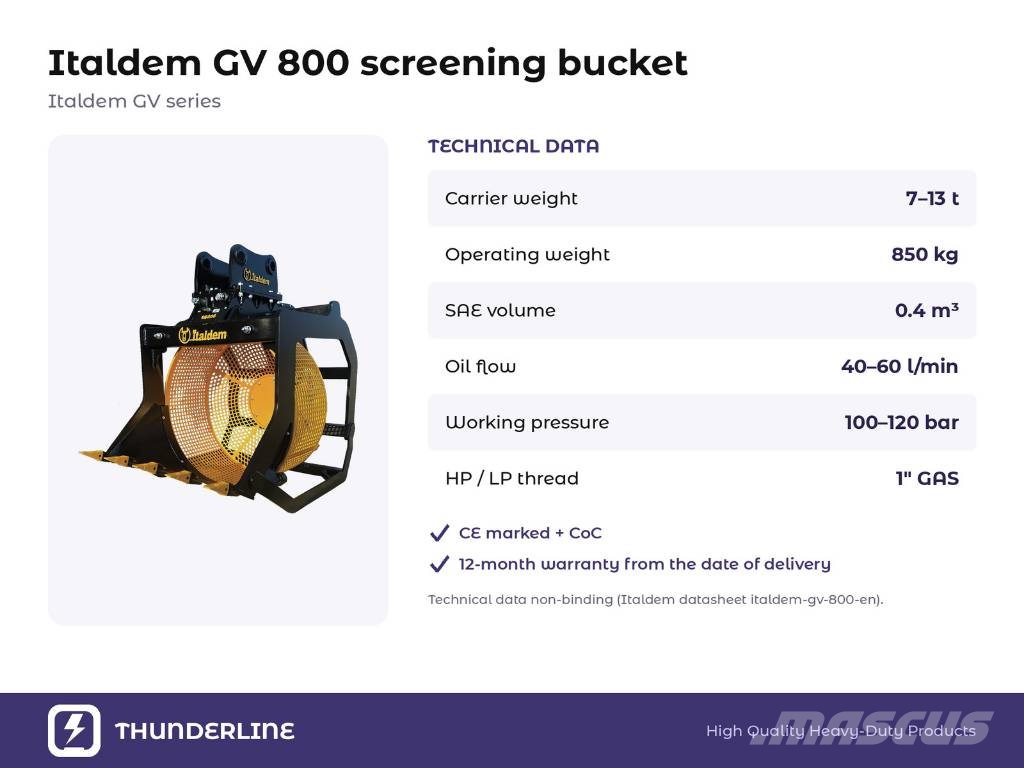 Italdem GV 800 Cucharas separadoras