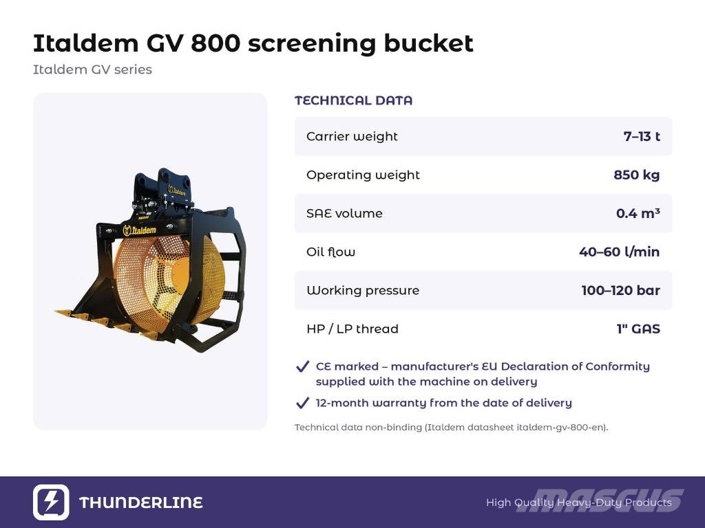Italdem GV 800 Siebschaufeln