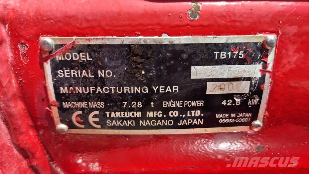 Takeuchi TB175 - 2006 YEAR - 2X BUCKETS - 12090 HOURS Minigraafmachines < 7t