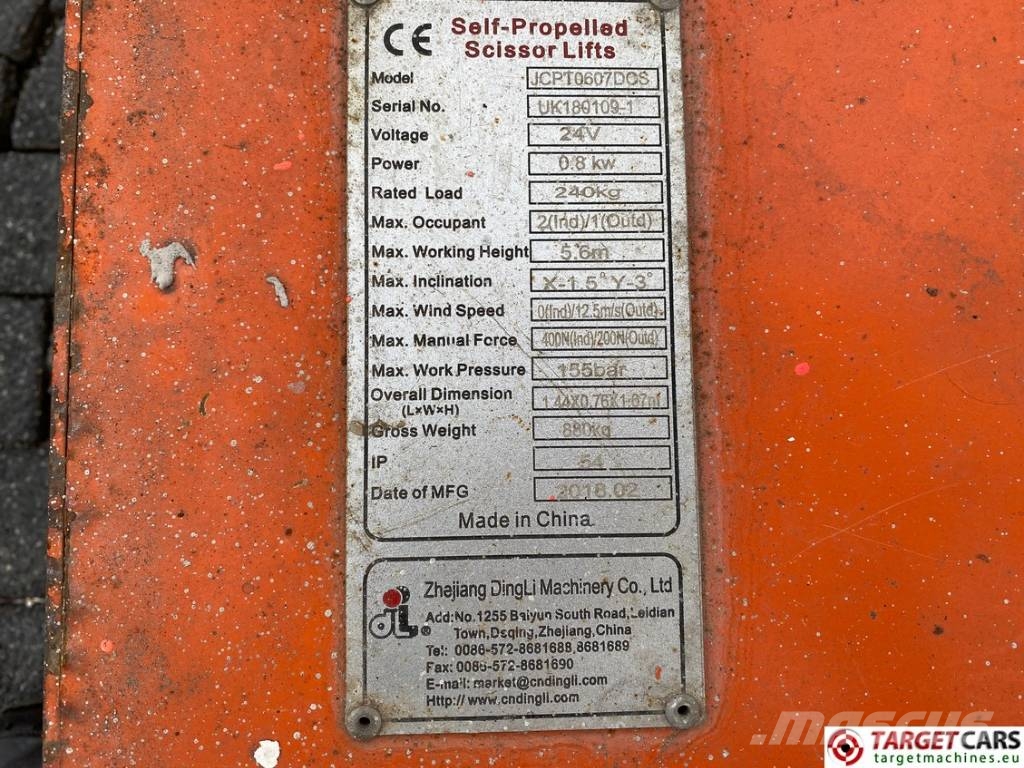 Dingli JCPT0607DCS Electric Scissor Work Lift 560cm رافعات مقصية الشكل