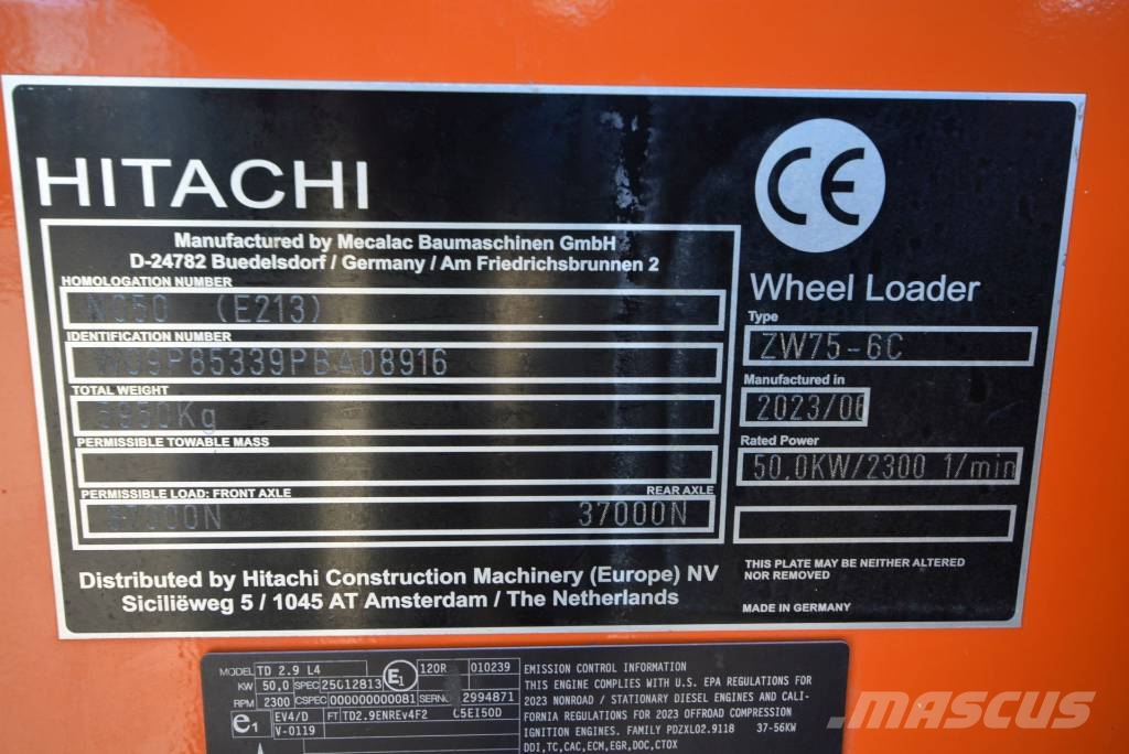 Hitachi ZW 75-6 C Kolesové nakladače