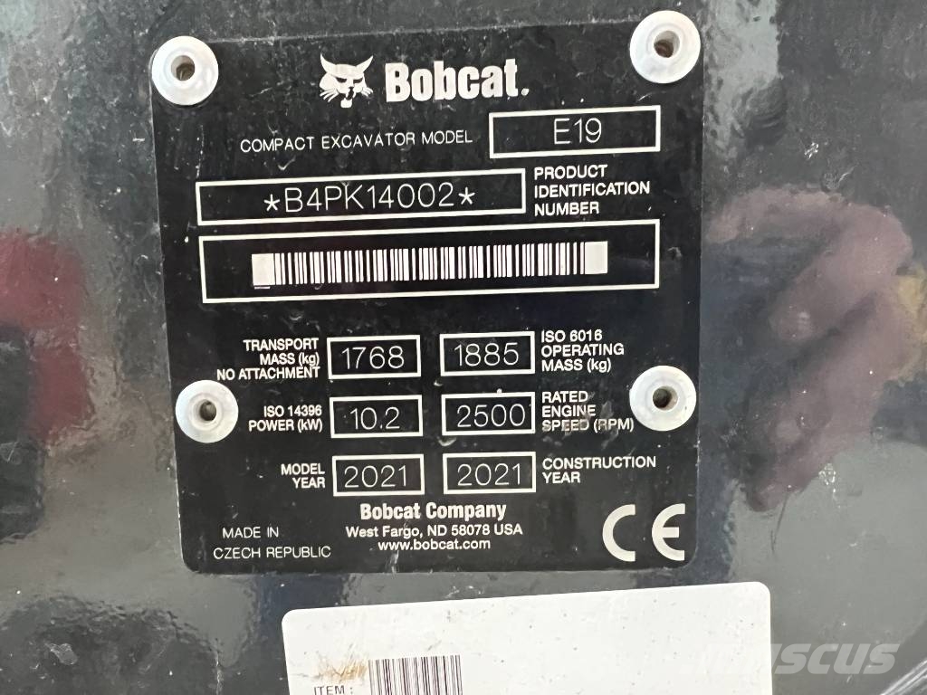 Bobcat E19 Мини екскаватори < 7 т