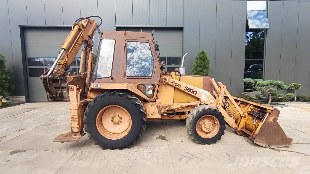 CASE 580 G Teleskoparm, 4x4, 4-in1-Schaufel, 2 Löffel Kaivurikuormaajat