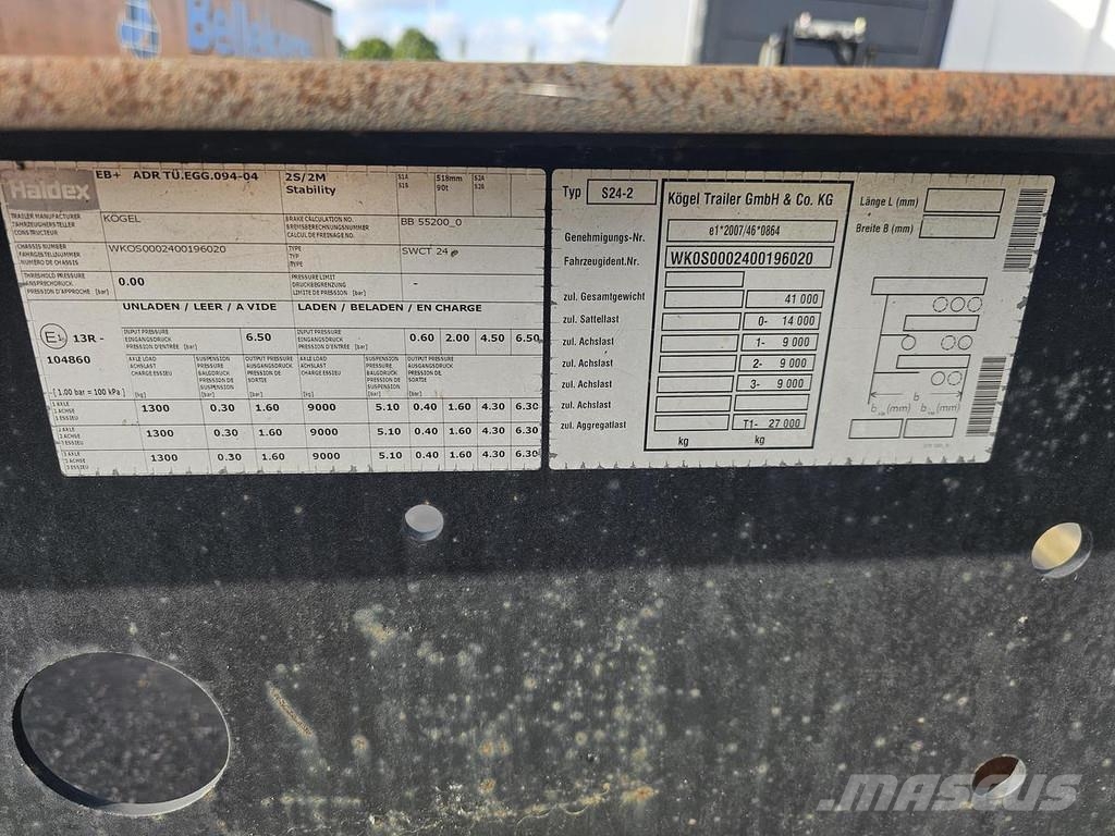 Kögel Port 45 simplex/ extendible/ saf disc Kontejnerske polprikolice