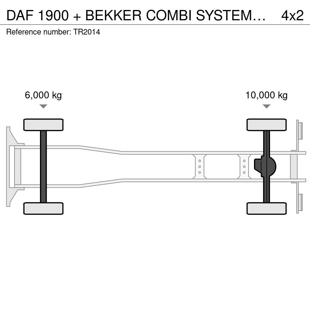DAF 1900 + BEKKER COMBI SYSTEM + EURO 1 + LOW KM + FUL Saug- und Druckwagen