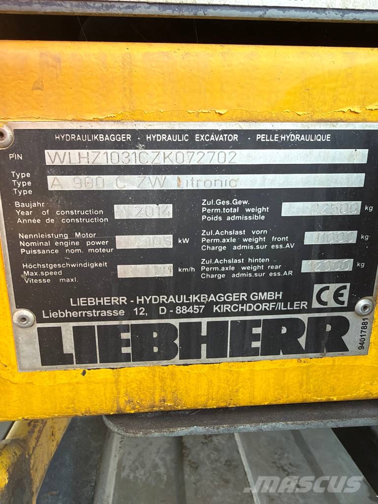 Liebherr A 900 C ZW inkl. Bahnzulassung bis 04/2028 Mobilbagger