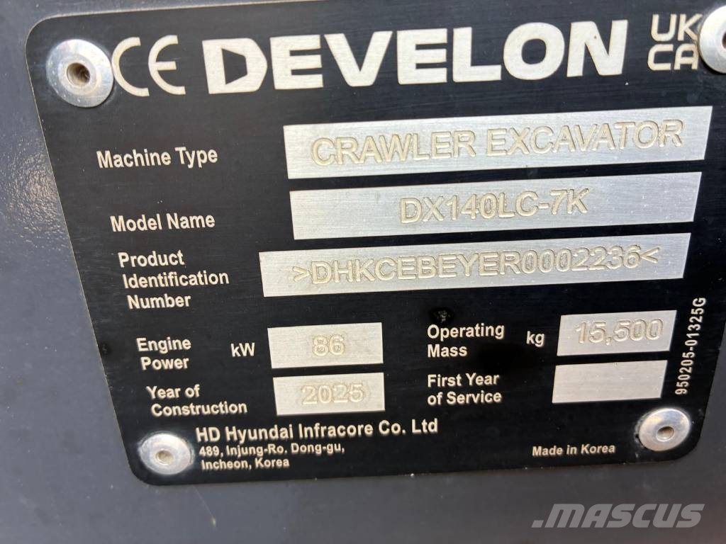 Develon DX140LC-7K Rupsgraafmachines