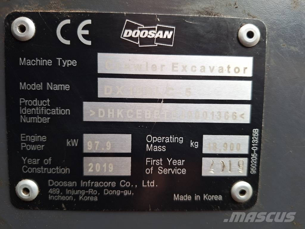 Doosan DX 180 -5 Excavadoras sobre orugas