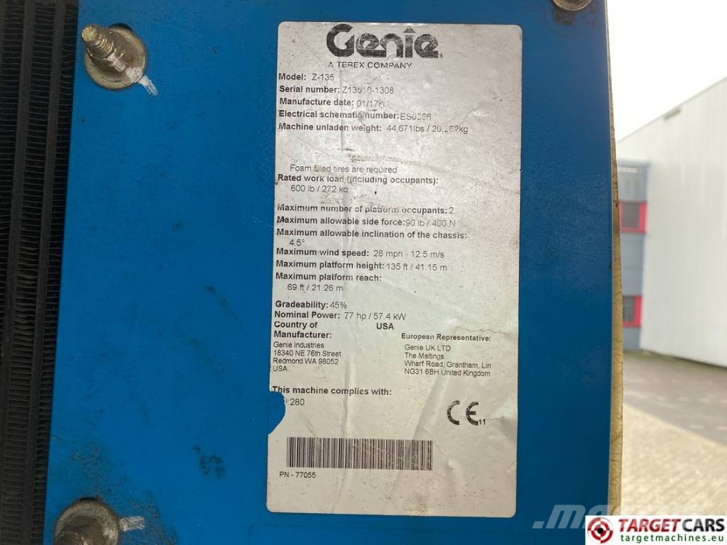 Genie Z-135/70 Articulated 4x4x4 Diesel Boom Lift 4315cm Kompaktsed poomtõstukid