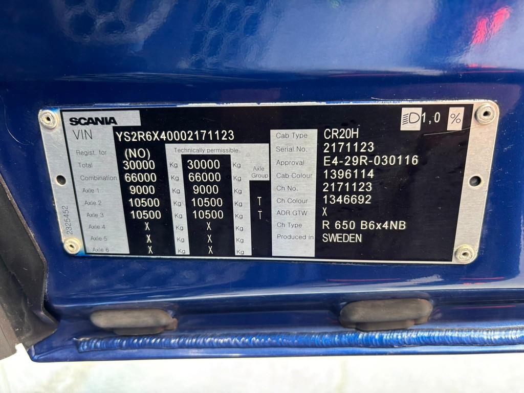 Scania R 650 6x4 RETARDER / PLATFORM L=6851 mm Camiones plataforma