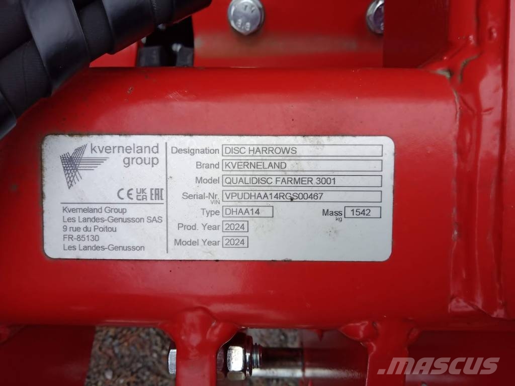 Kverneland QUALIDISC Farmer 3001 lautasmuokkain ディスクハロー