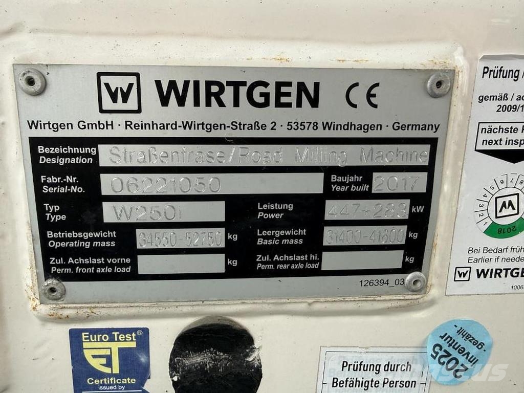 Wirtgen W 250i Máquinas moledoras de asfalto en frío