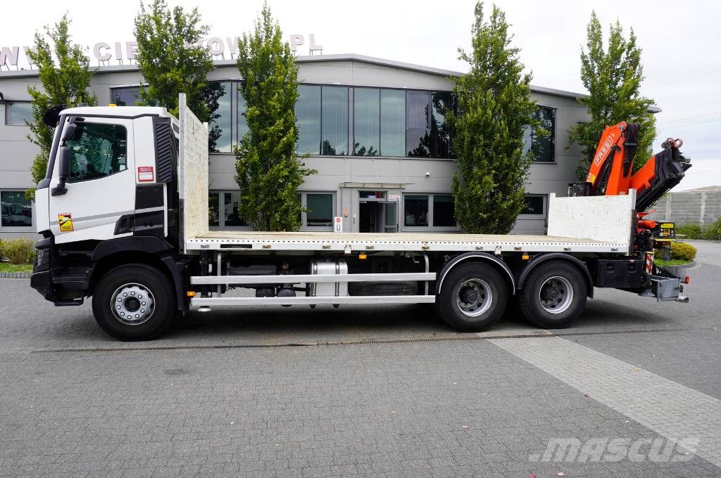 Renault C380 DTI 11 6x4 / Fassi F235A.0.24 E crane Ciężarówki typu Platforma / Skrzynia
