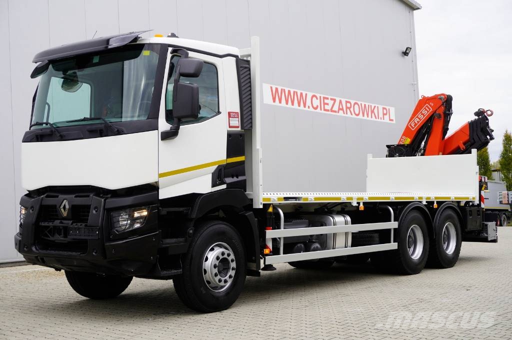 Renault C380 DTI 11 6x4 / Fassi F235A.0.24 E crane Бордови