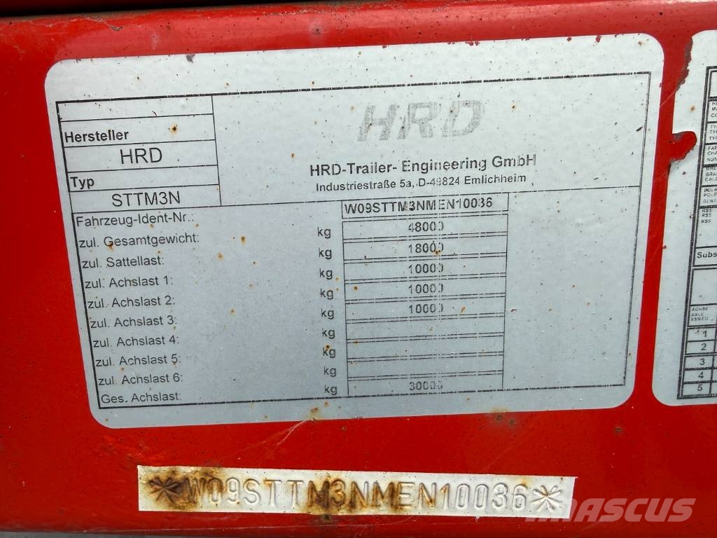 HRD 3 axle Lowloader 6,5 m. Extension نصف مقطورة مسطحة منخفضة