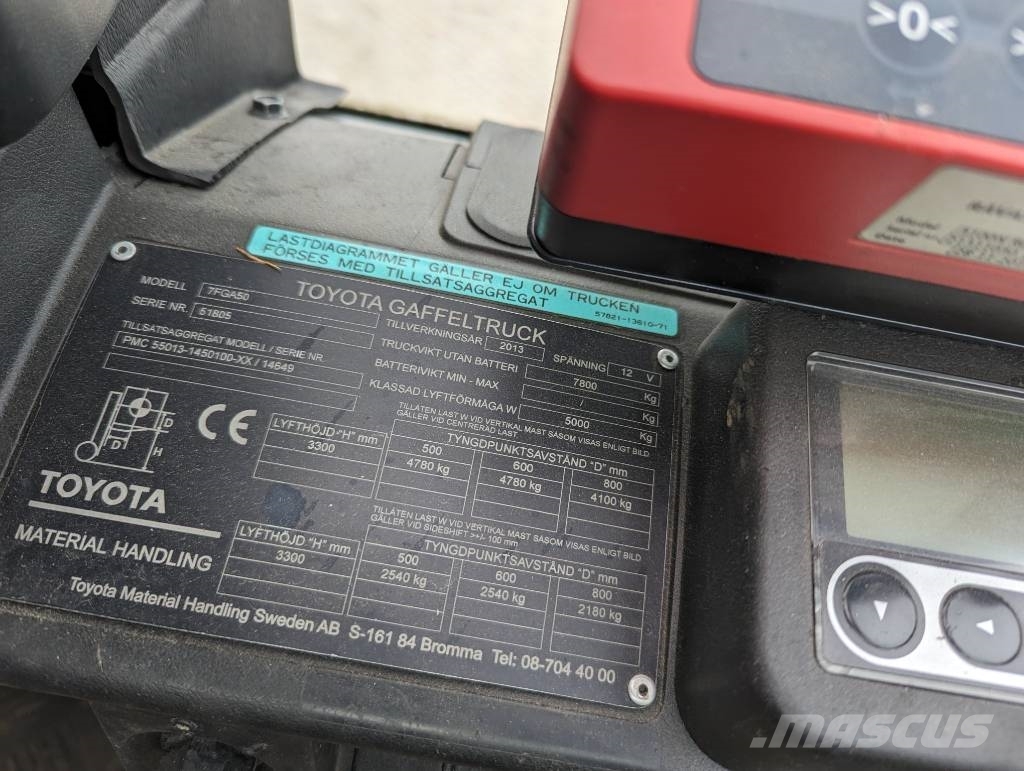 Toyota 7FGA50 LPG forklifts