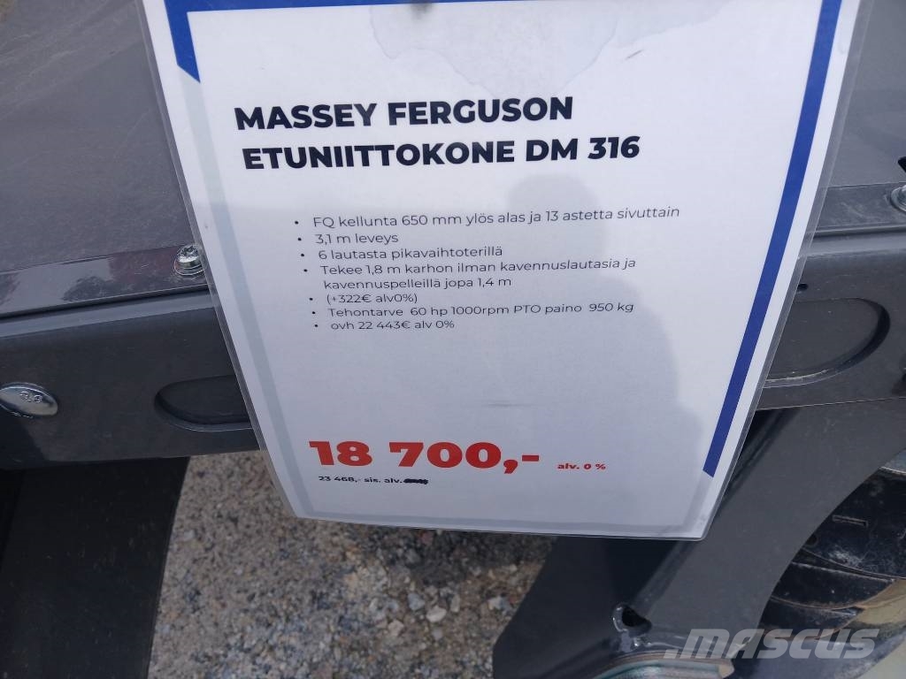Massey Ferguson Dm316 Etuniittokone Žacie stroje