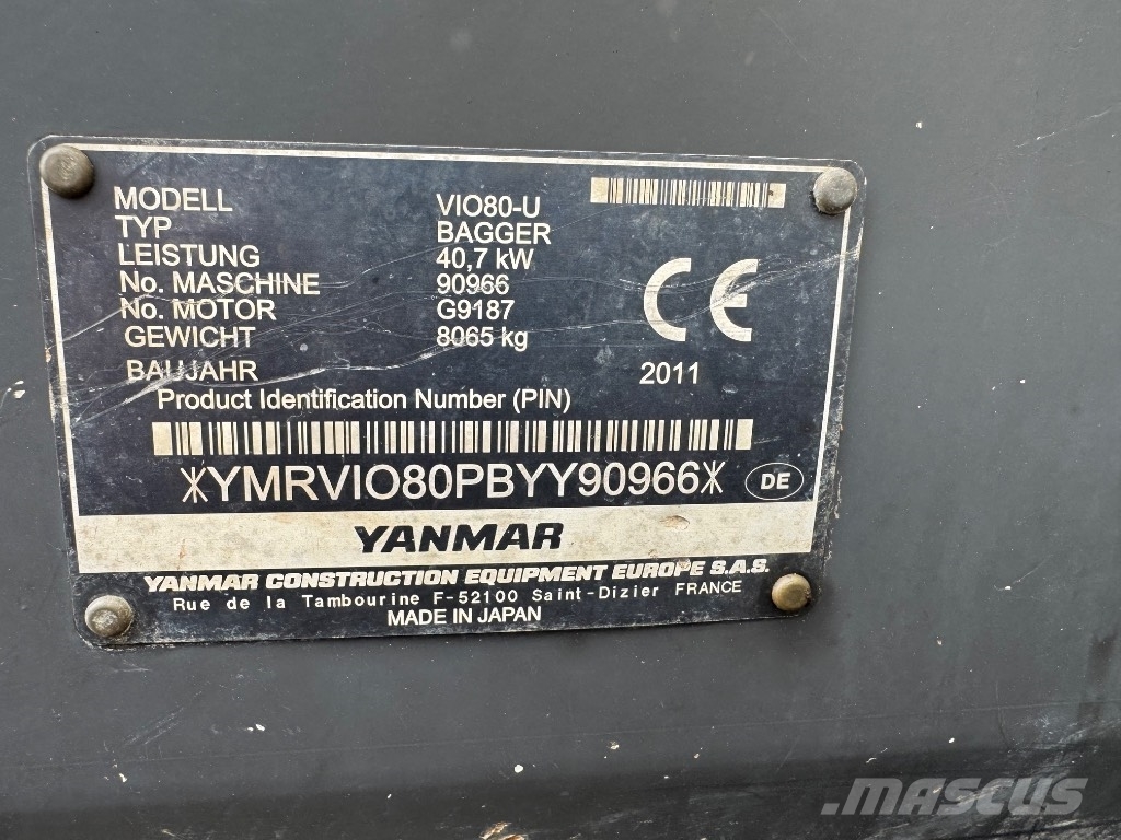 Yanmar Vio 80 U Midigraafmachines 7t - 12t