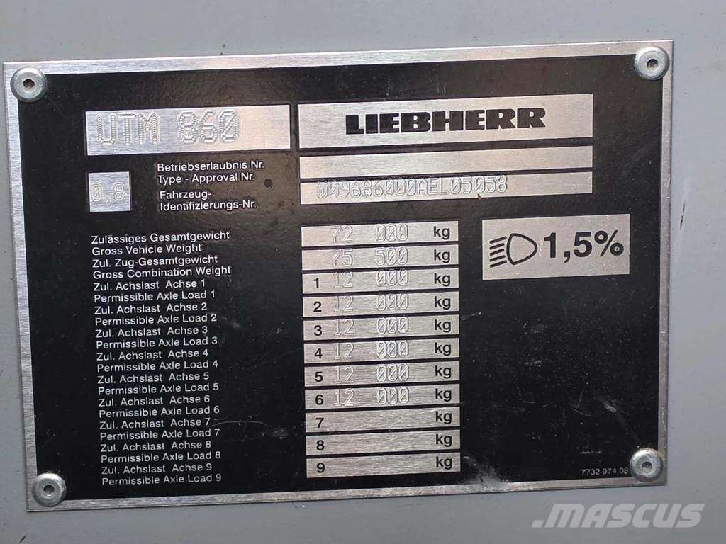 Liebherr LTM1150-6.1 Polovne dizalice za sve terene