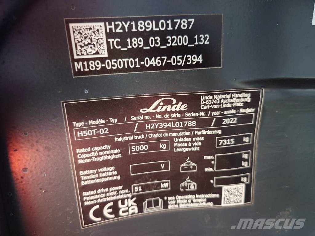 Linde H50T/394-02 Cabin with A/C LPG'li forkliftler