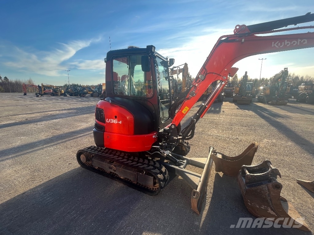 Kubota U 36-4 / Engcon, 3 kauhaa, Rasvari Miniexcavadoras