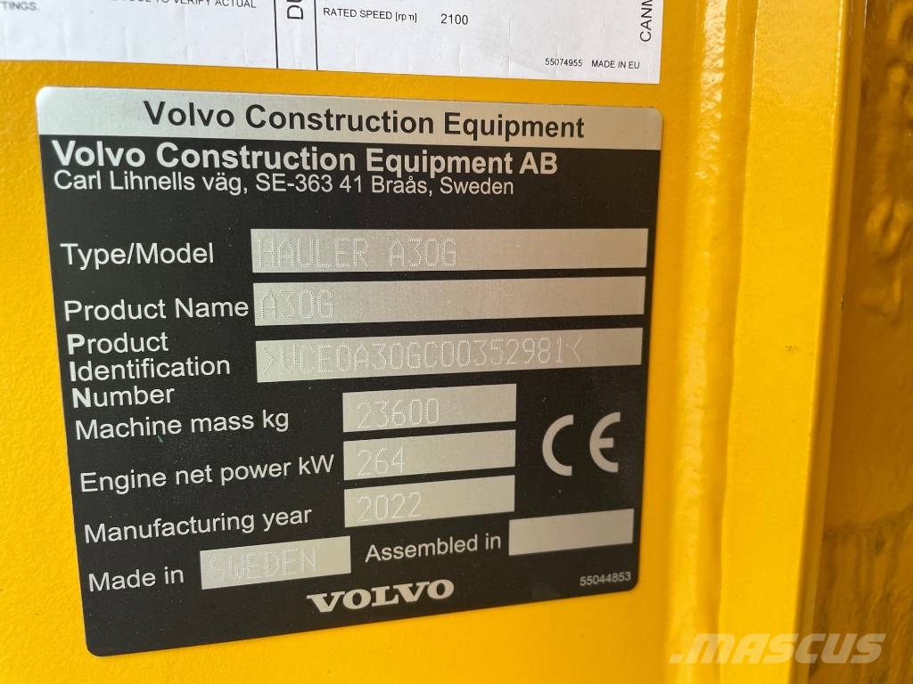 Volvo A 30 G Artikulētie pašizgāzēji