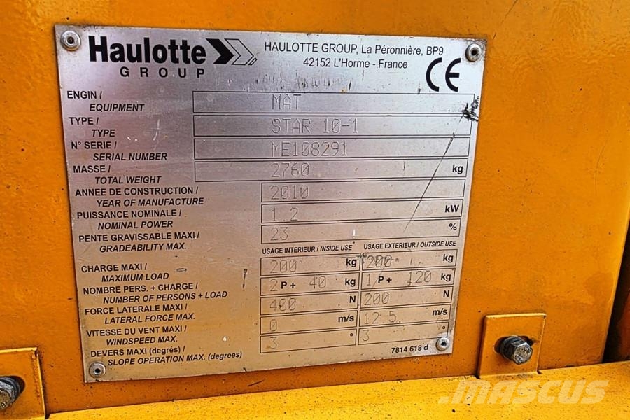 Haulotte STAR 10 Electric, 10m Working Height, 3m Reach, 20 Коленчатые подъемники