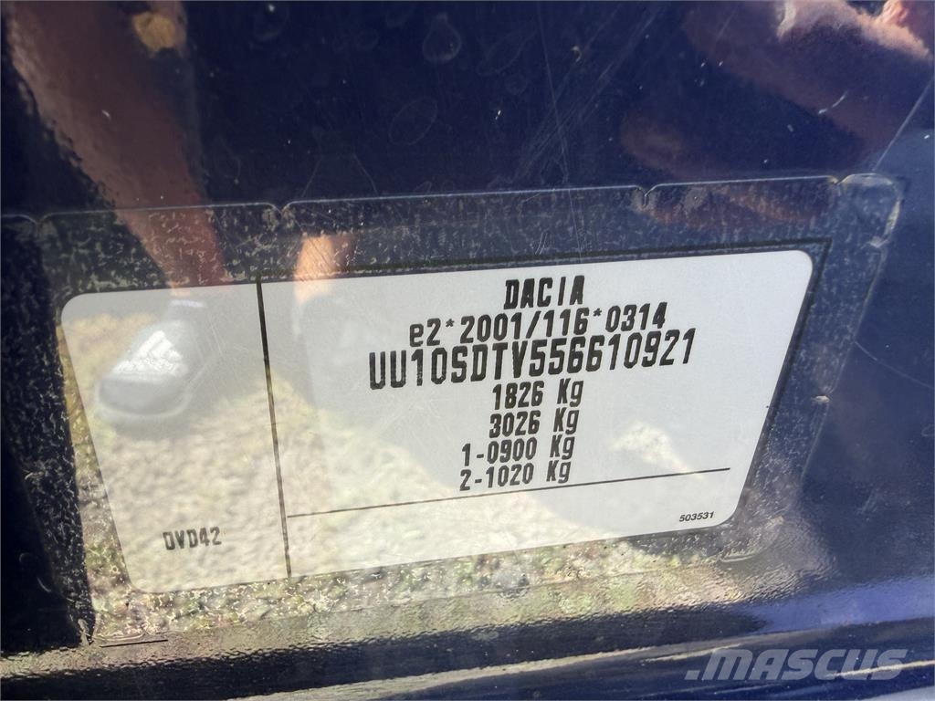 Dacia DOKKER 1,6 BENZÍN + LPG manual E6b VIN 921 Sõiduautod