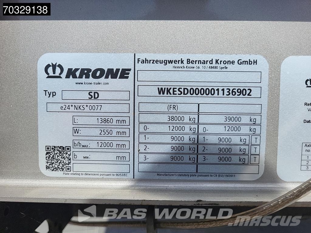 Krone SD Palletenkasten Lift Axle Semirremolques con caja de lona
