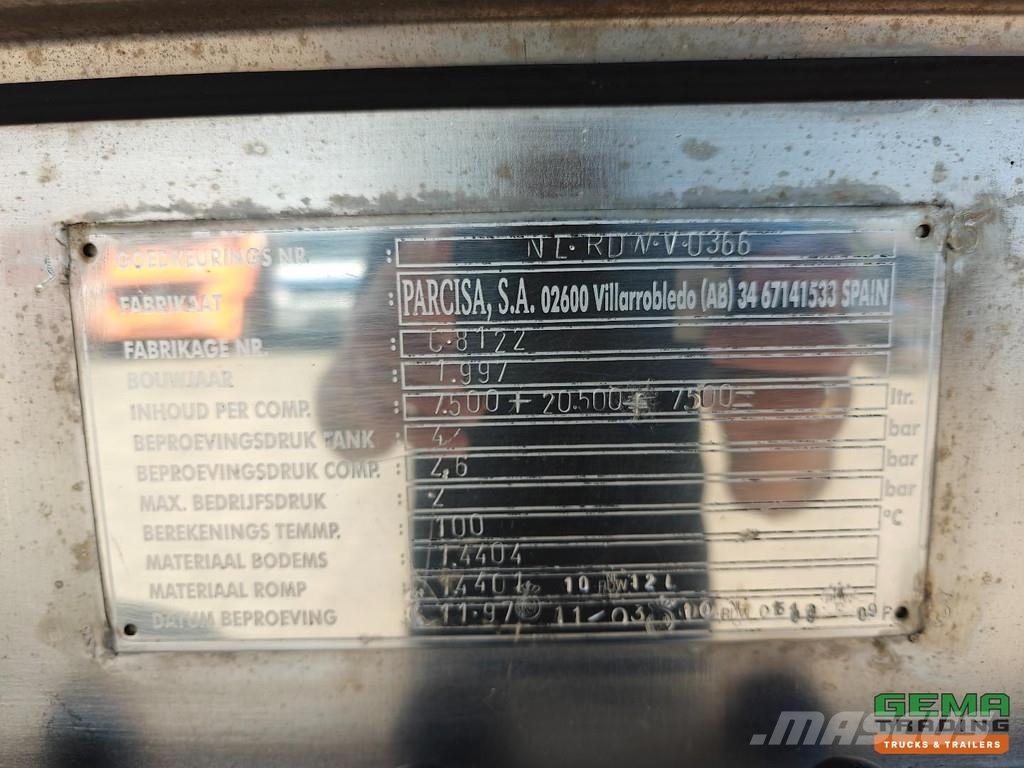 Parcisa C8122 Insulated Stainless Steel Tank 35,50 罐體半拖車
