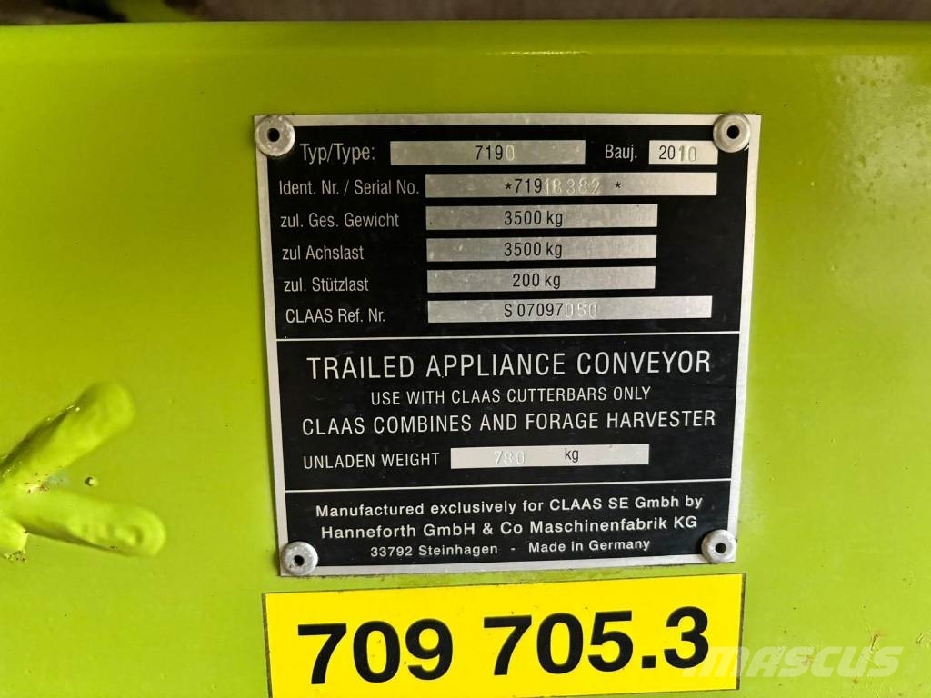 CLAAS CONVIO 930 Tilbehør til mejetærskere