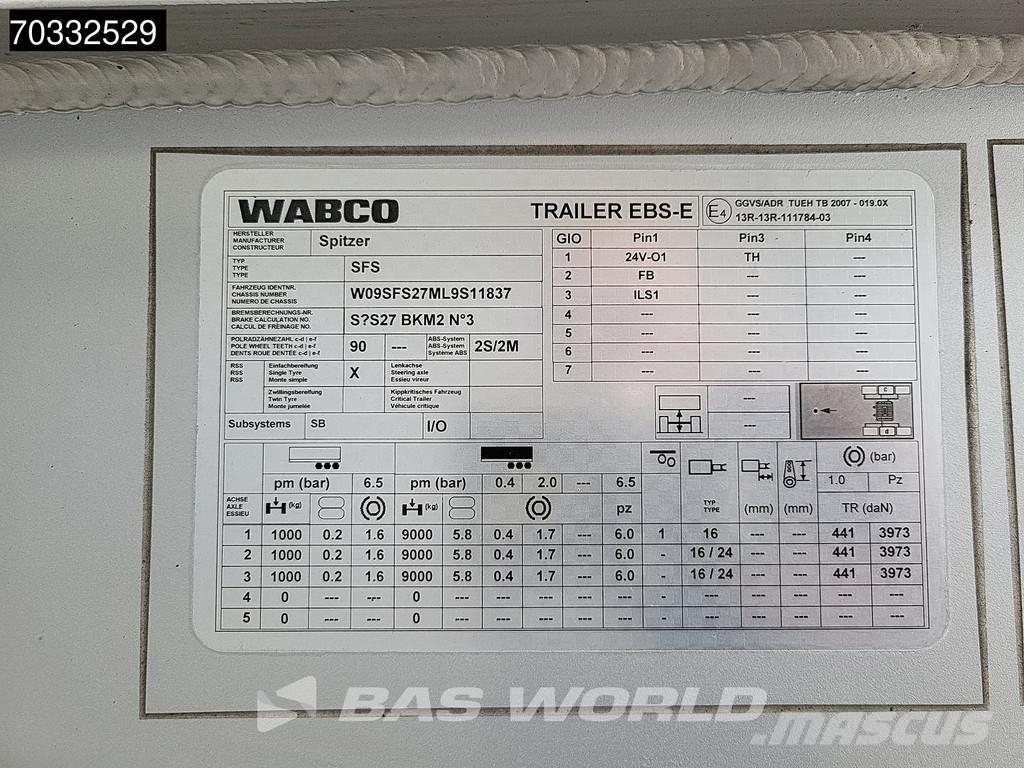 Spitzer SFS 2x Liftachse 39m3 Cement Ημιρυμούλκες βυτίων