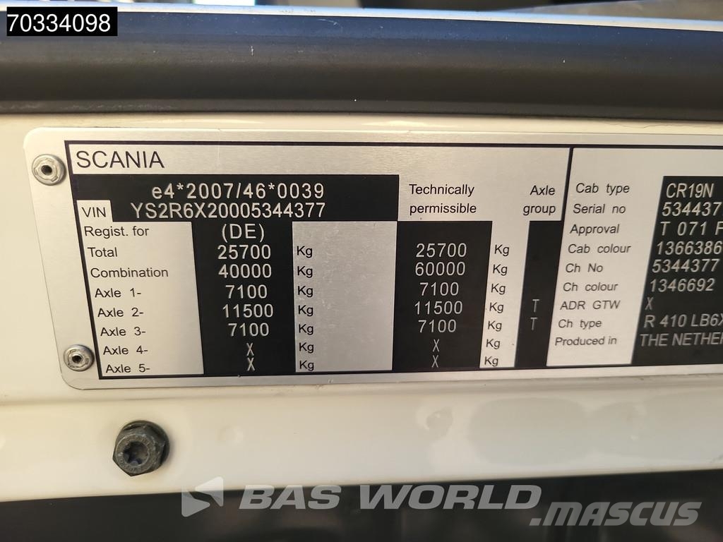 Scania R410 6X2 Combi Frigoblock RE11-2 FRC 2000kg Tailga Camiones con temperatura controlada