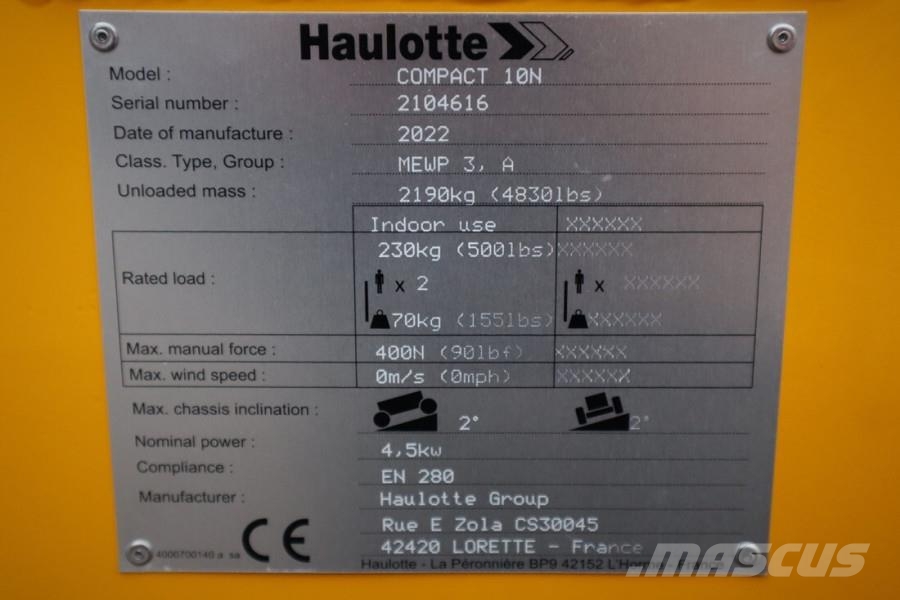 Haulotte Compact 10N Valid inspection, *Guarantee! Non Mark Saxliftar