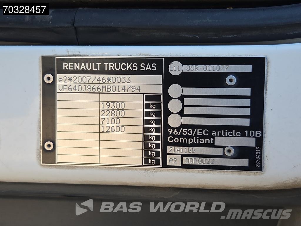 Renault D 280 4X2 19t Caja de 8,57m Plataforma 2t Cambio A شاحنات ذات هيكل صندوقي