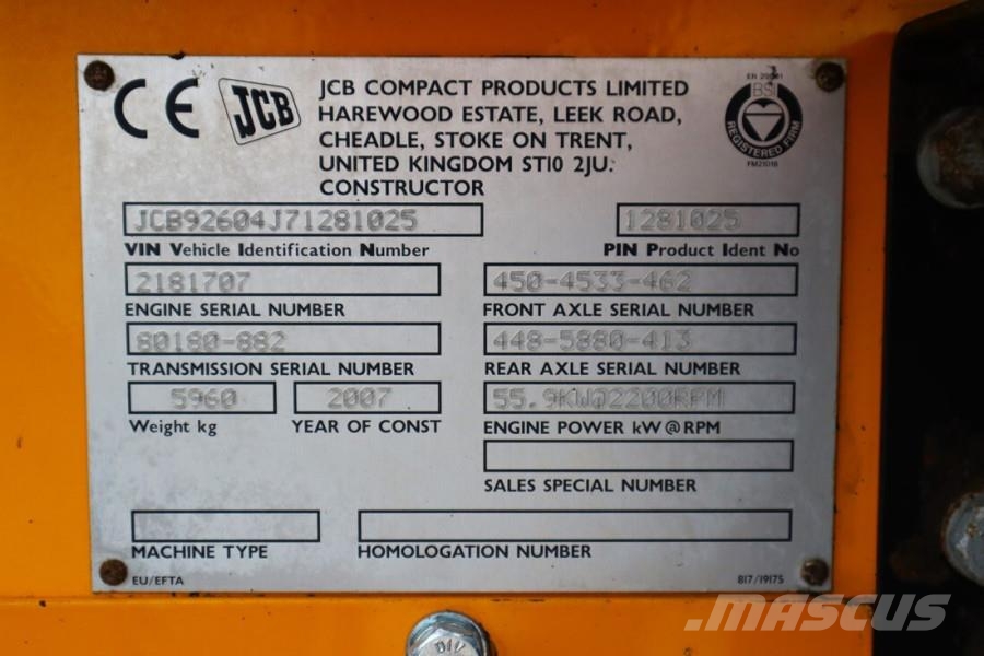JCB 926 Diesel, 4x4 Drive, Triplex mast, 5500mm Liftin Wózki widłowe terenowe