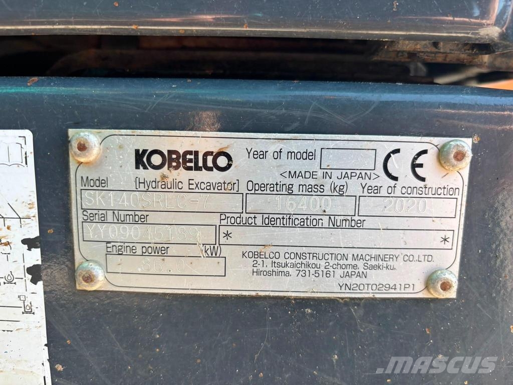 Kobelco SK 140 SR LC-7 AC / CENTRAL LUBRICATION / STEELWRI Rupsgraafmachines