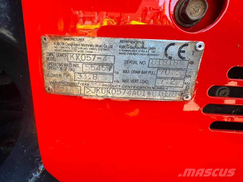 Kubota KX 057-4 حفارات صغيرة أقل من 7 طن (حفارات صغيرة)
