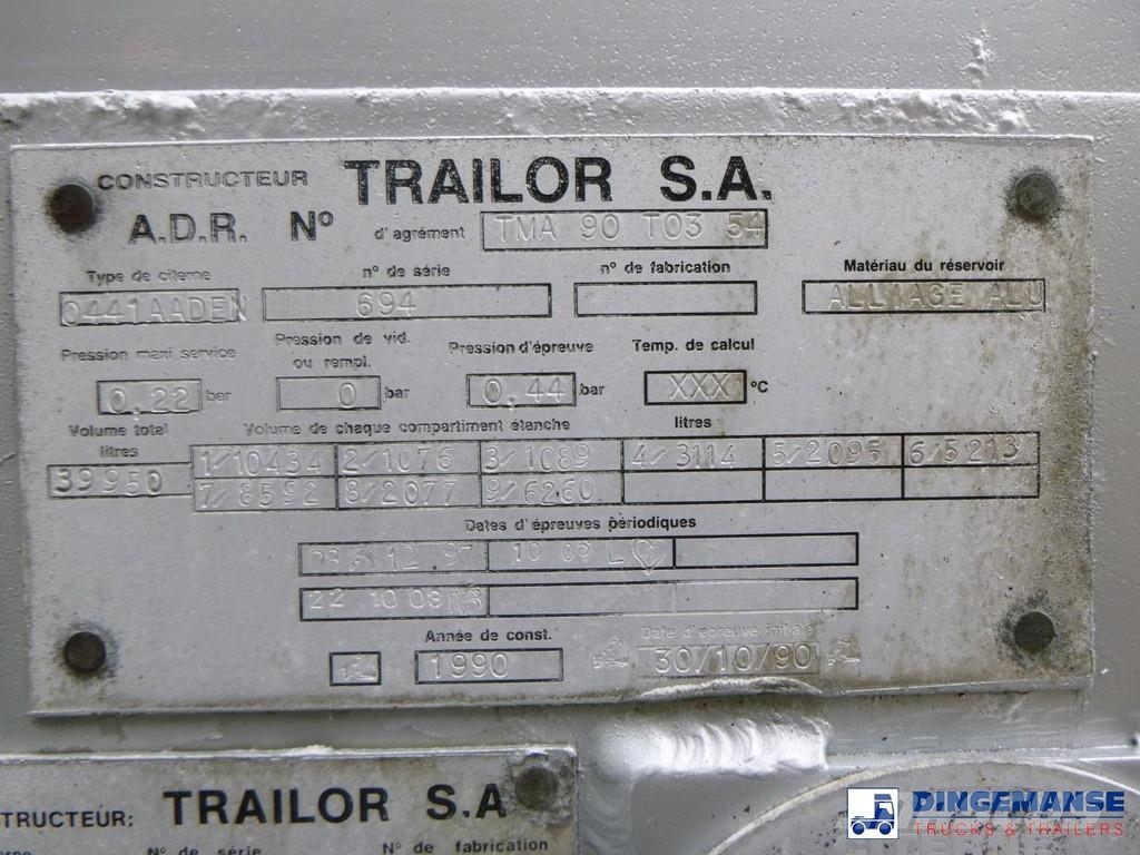 Trailor Fuel / oil tank alu 39.9 m3 / 9 comp نصف مقطورات مقطورة 