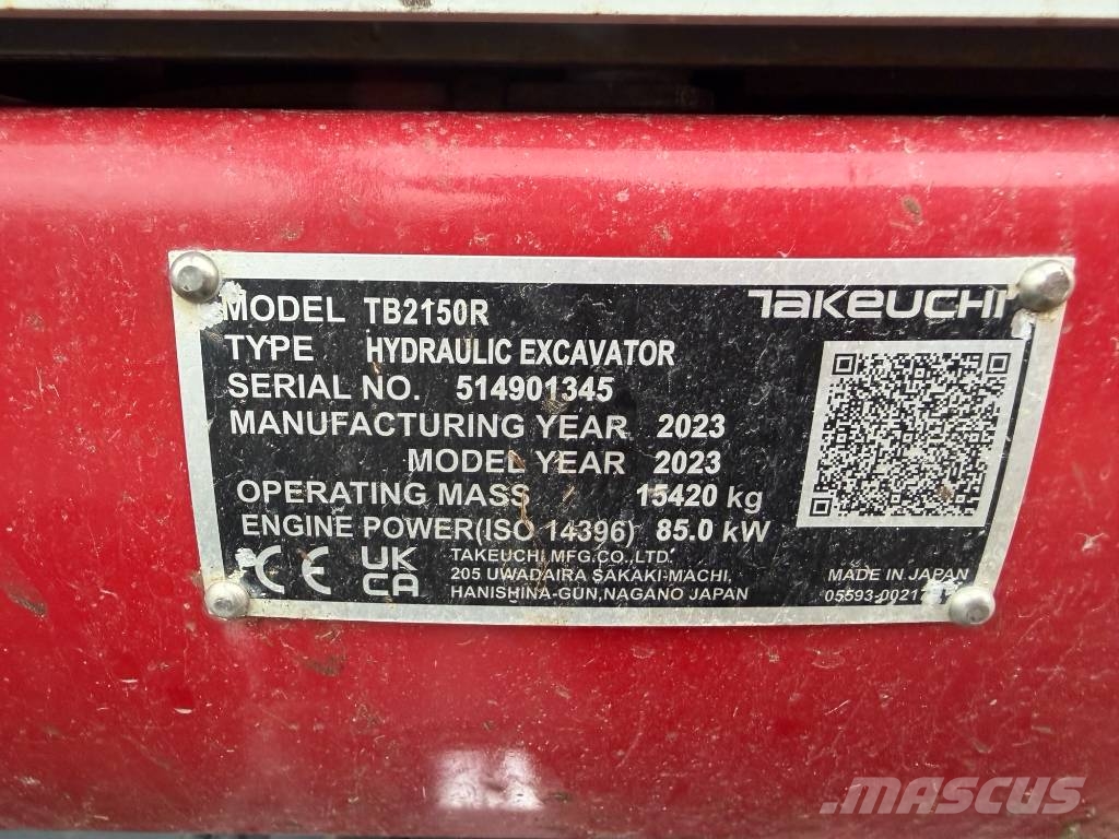 Takeuchi TB 2150 R Paletli ekskavatörler