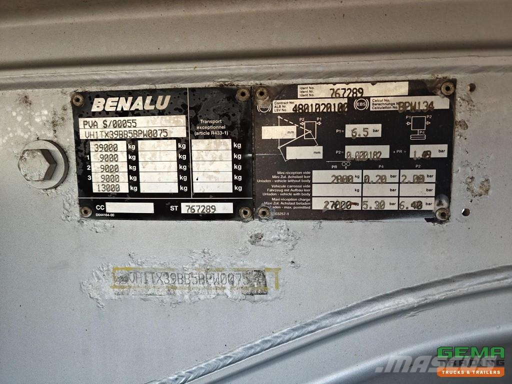 Benalu TX39 57m³ - DeWagtere - BPW Axle - Disc Brake - 06 Overige opleggers