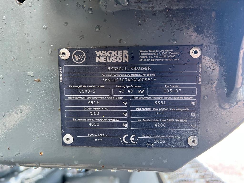 Wacker Neuson 6503-2 Ekskavatori uz riteņiem