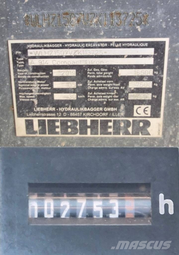 Liebherr 914 Compact Litronic 1er Main حفارات بعجل