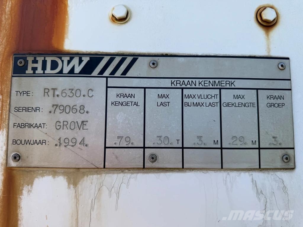 Grove RT 630 C rough Ruw terrain crane 30 ton 4x4 Hijskr Terepdaruk