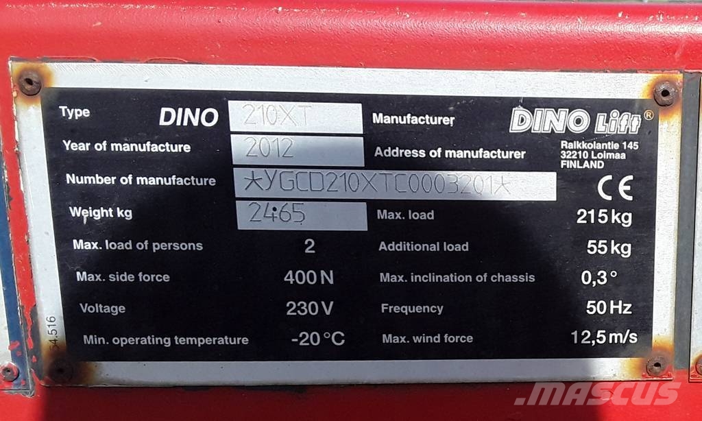 Dino 210XT Anhänger-Arbeitsbühnen