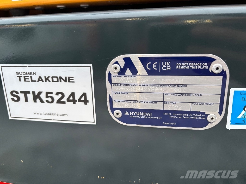 Hyundai HW 65 / Engcon, Pihdit, Rasvari, Lämmitin Escavadoras de rodas