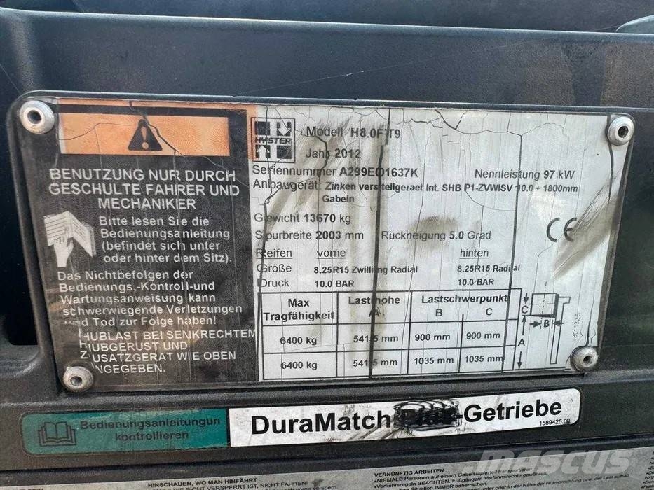 Wózek widłowy HYSTER H8 Gasstapler