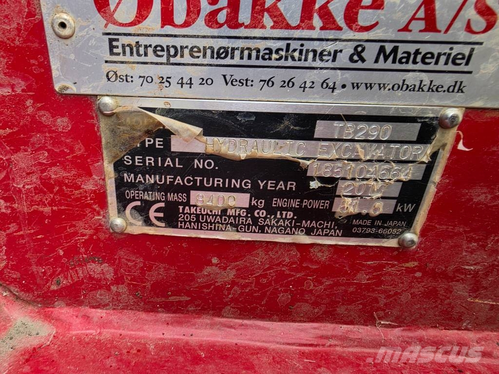 Takeuchi 290-2 Excavadoras 7t - 12t
